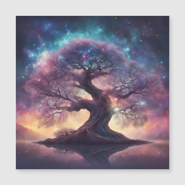 Fantasy Tree Art Magneteinladung (Vorderseite)