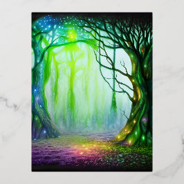 Fantasy Tree Folien Feiertagspostkarte