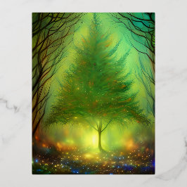 Fantasy Tree Folien Feiertagspostkarte