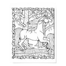 Fantasy Tree Forest Unicorn Kunst, Dichtung und Mu