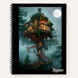 Fantasy Tree House Digital Artwork Bullet Journal Notizbuch