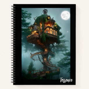 Fantasy Tree House Digital Artwork Bullet Journal Notizbuch