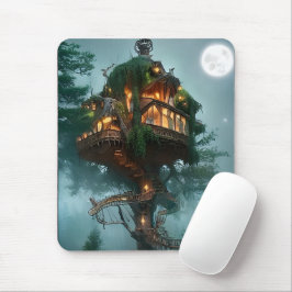 Fantasy Tree House Digitales Kunstwerk Mousepad