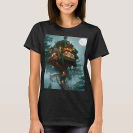 Fantasy Tree House Digitales Kunstwerk T-Shirt