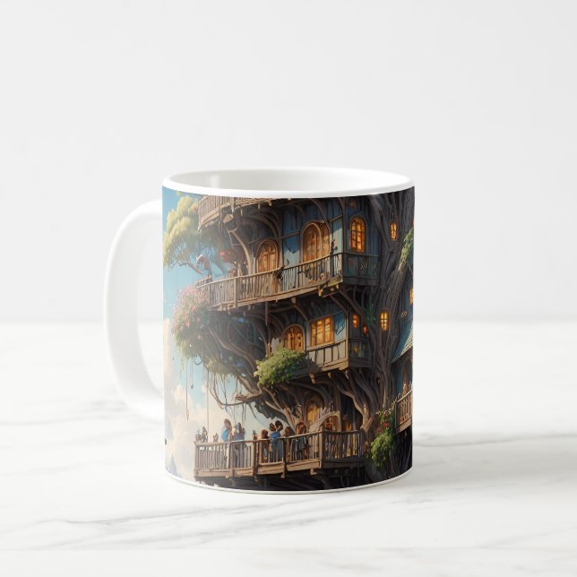 Fantasy Treehouse Set Kaffeetasse (Vorderseite Links)