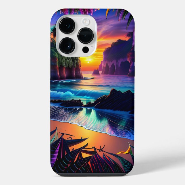 Fantasy Tropical Beach Three iPhone Hülle (Rückseite)