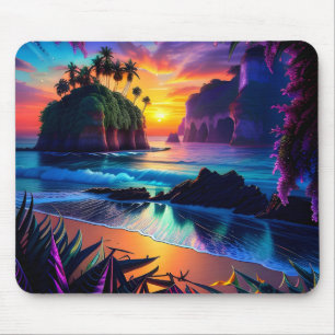 Fantasy Tropical Beach Three Mousepad