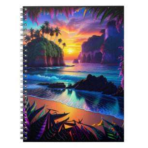Fantasy Tropical Beach Three Notizblock