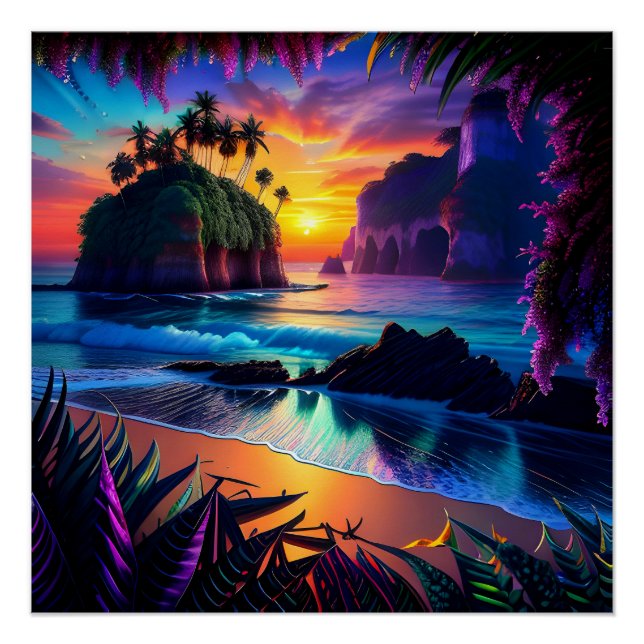 Fantasy Tropical Beach Three Poster (Vorderseite)