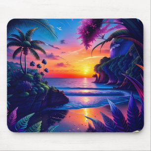 Fantasy Tropical Beach Zwei Mousepad
