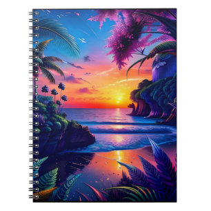 Fantasy Tropical Beach Zwei Notizblock