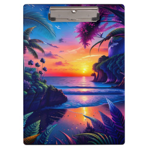 Fantasy-Tropischer Strand Zwei Klemmbrett