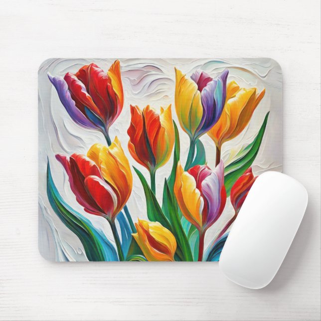 Fantasy Tulip Bouquet Mousepad (Mit Mouse)