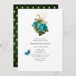 Fantasy Turquoise und Gold Engagement Party Einladung
