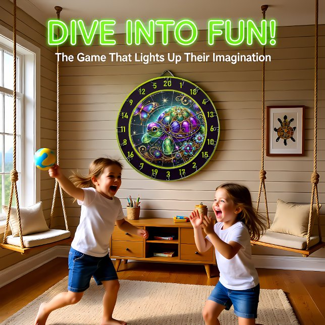 Fantasy Turtle Butterfly Rustic Lodge Dekoration Dartscheibe (Von Creator hochgeladen)