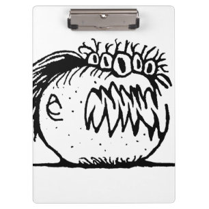 Fantasy-Ungeheuer zeichnend Klemmbrett