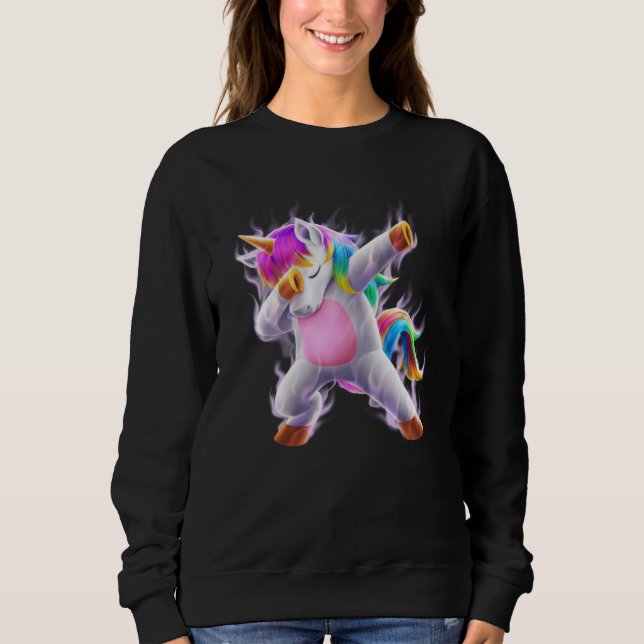 Fantasy Unicorn Dabbing  for Children Girls Boys Sweatshirt (Vorderseite)