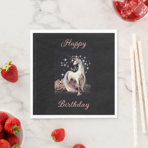 Fantasy Unicorn Geburtstag Serviette