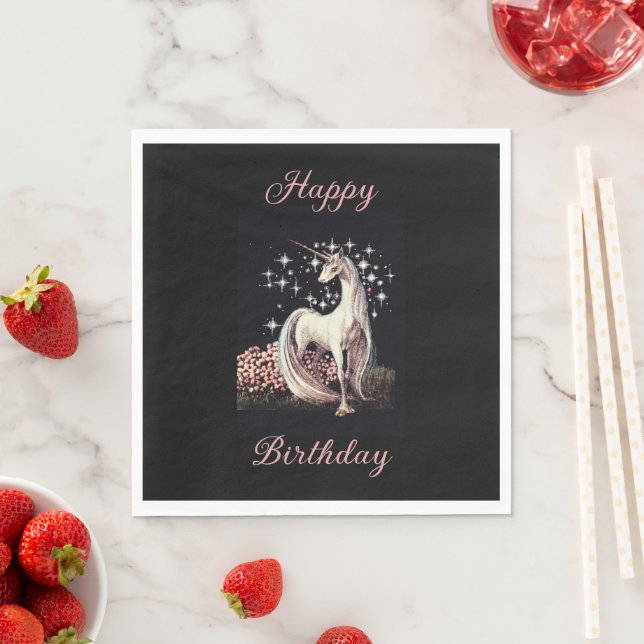 Fantasy Unicorn Geburtstag Serviette (Beispiel)