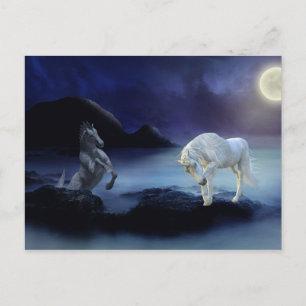 Fantasy Unicorn Hippocampus Mythische Meereskreatu Postkarte