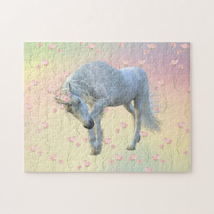 Fantasy Unicorn Hübsch Rainbow Floral Puzzle