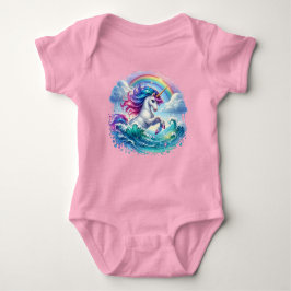 Fantasy Unicorn mit Regenbogen Baby Strampler