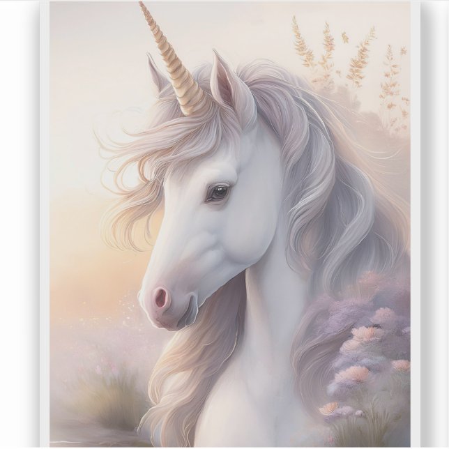 Fantasy Unicorn Transparenter Sticker (Vorderseite)
