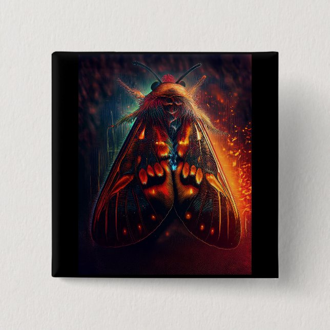 Fantasy-Version eines Clown-Gesicht-Tigermottenfal Button (Vorderseite)