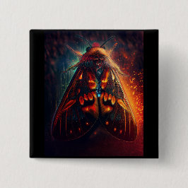 Fantasy Version Of A Clown Face Tiger Moth Button