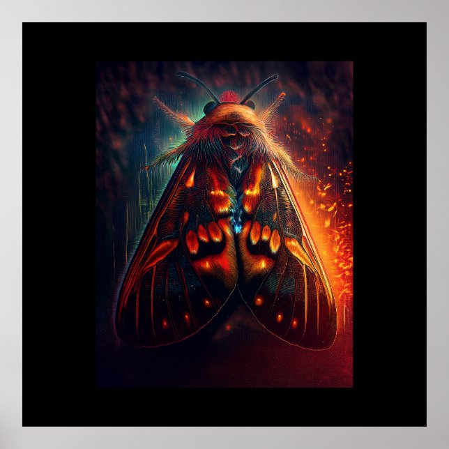 Fantasy Version Of A Clown Face Tiger Moth Poster (Vorne)