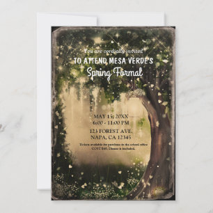 Fantasy Verzauberte Liebe Vintage Wald Promenaden  Einladung