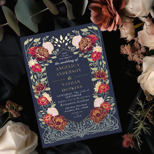 Fantasy-Verzauberter-Blumen-Garten-Hochzeit Folieneinladung