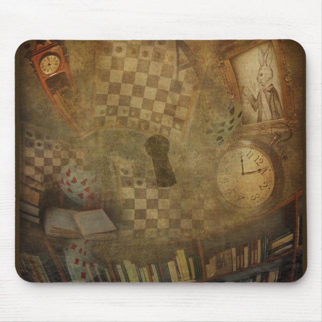 Fantasy Vintag Alice im Wunderland Office Schlafzi Mousepad (Vorne)