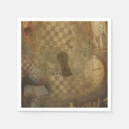 Fantasy Vintage Alice im Wunderland Geburtstagspar Serviette