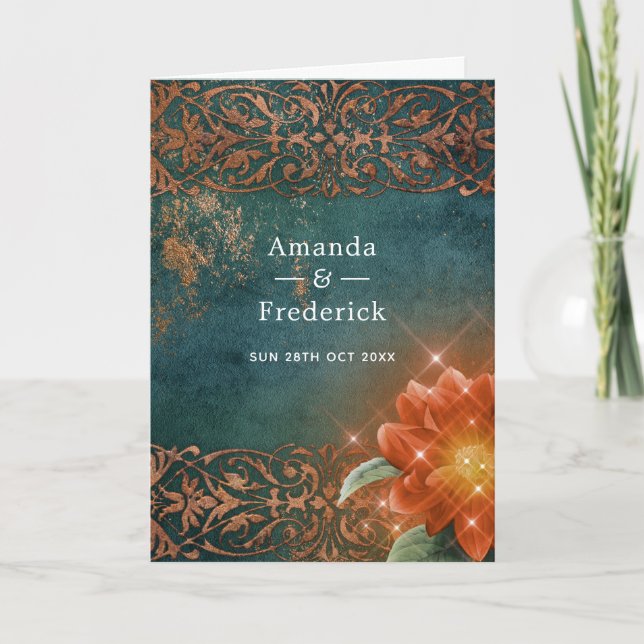 Fantasy Vintage Hochzeit Programm (Vorderseite)