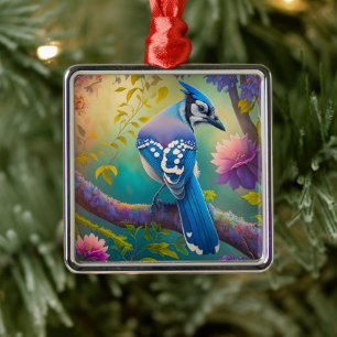 Fantasy-Vögel Blauhäher Ornament Aus Metall
