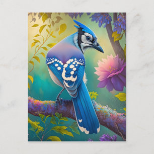 Fantasy-Vögel Blauhäher Postkarte