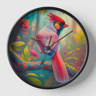 Fantasy-Vögel männlicher Kardinal Uhr