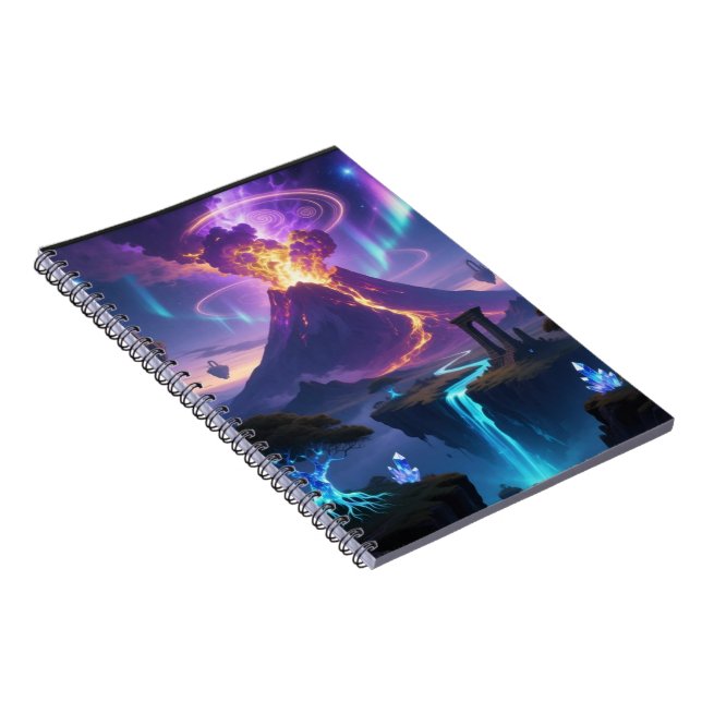 Fantasy Volcano World Photo Notebook Notizblock (Rechte Seite)