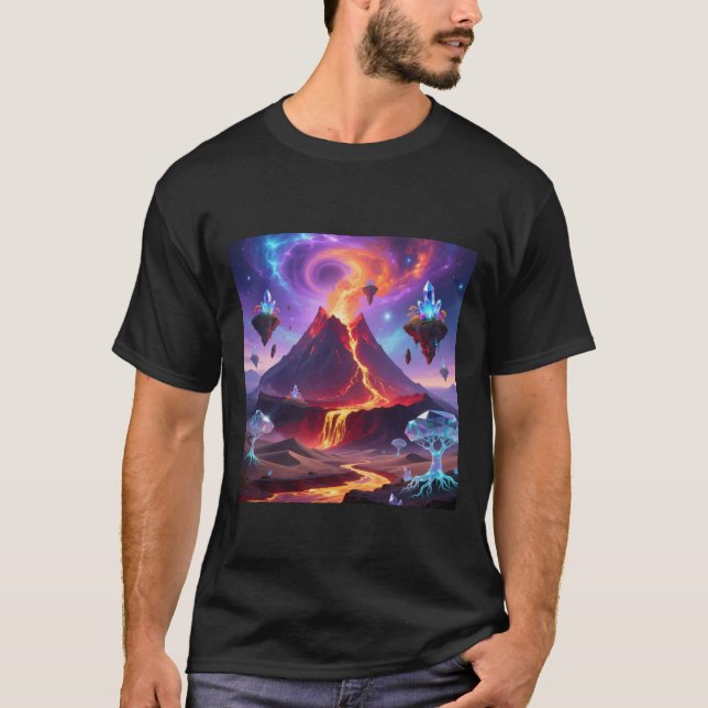 Fantasy Volcano World T-Shirt (Vorderseite)
