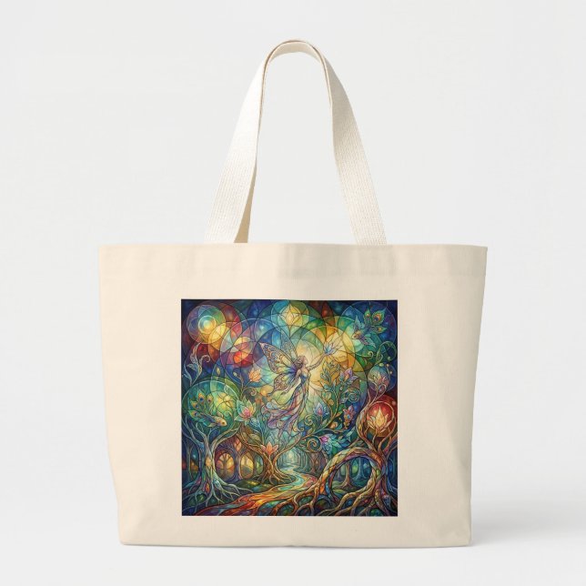 Fantasy-Wald-Tasche Jumbo Stoffbeutel (Vorne)