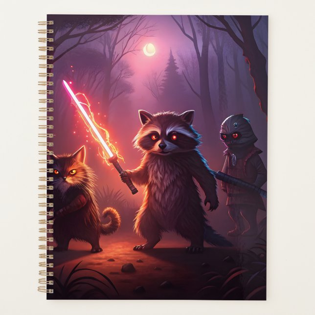 Fantasy-Wald-Tier-Abenteuer-Kunst Planer (Vorderseite)