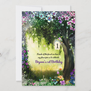 Fantasy-Wald Verzauberter Glanz Waldblumen Einladung
