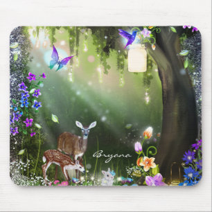 Fantasy-Waldtiere verzaubert Mousepad