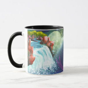 Fantasy-Wasserfall-Landschaftskunst-Kaffeetasse Tasse