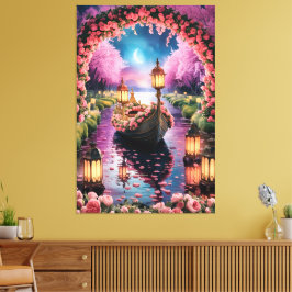Fantasy Wasserfarbe Kunst des Lantern-Lit Verziert Leinwanddruck