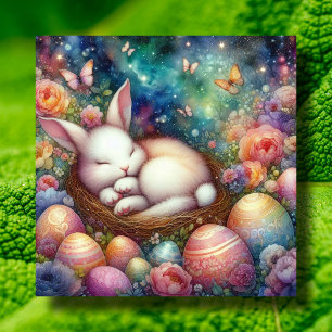 Fantasy Watercolor Bunny Christlich Ostern Feiertagskarte