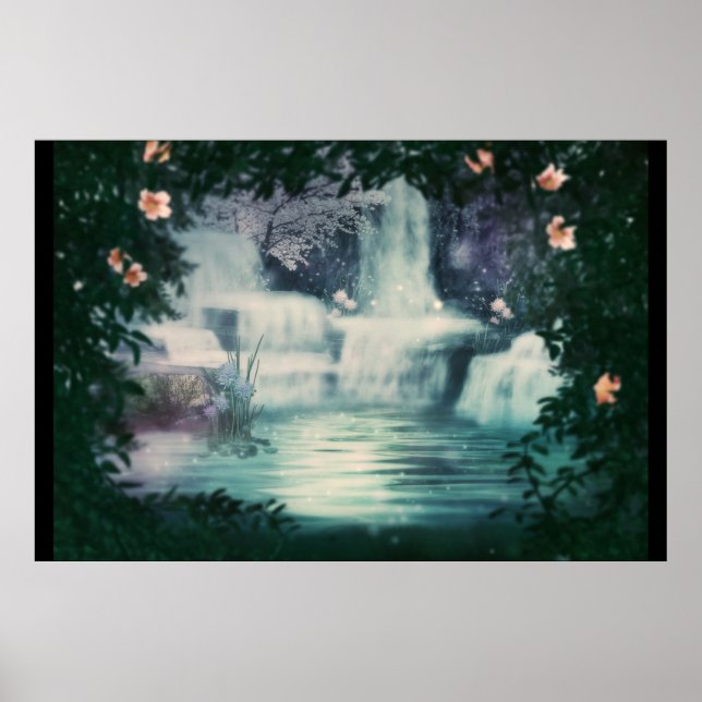 Fantasy Waterfall Cascade Poster (Vorne)
