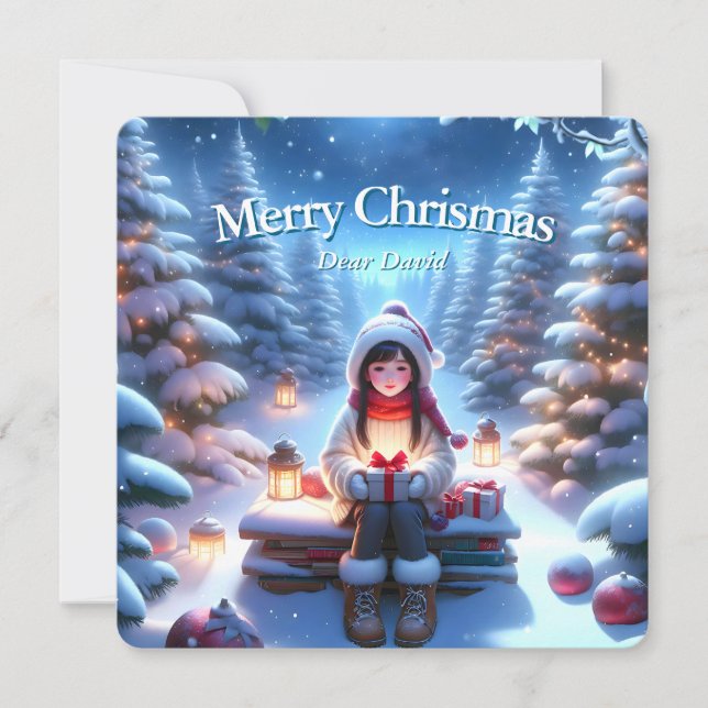 Fantasy Weihnachten Postkarte (Vorderseite)