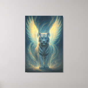 Fantasy Weißer Tiger – Mystic Aura Serie Leinwanddruck